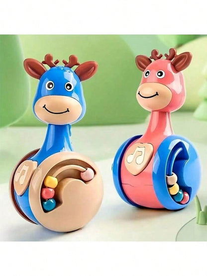 Safari Sensory Beat Drum - 5-in-1 Baby Music Toy with Chewable Silicone Edges & Animal Sound Buttons | Montessori Crawling Guide