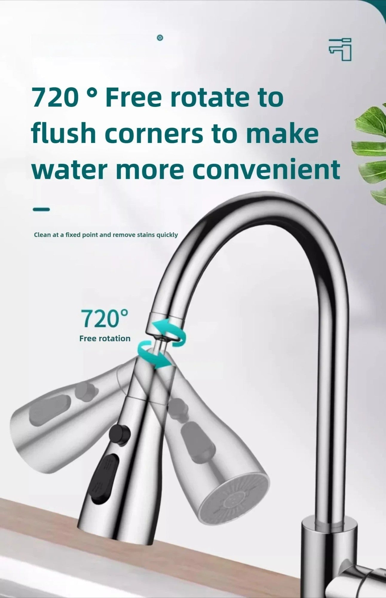 1pc Faucet Extender Metal Alloy,Three Modes,Head Water Saver Home Extended Shower Spray Filter  Faucet Extender  Kitchen