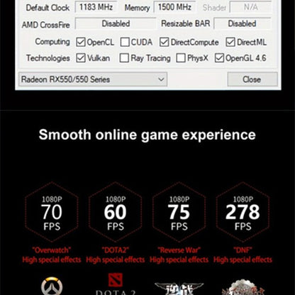 SEJISHI 4GB GDDR5 RX550 Graphics Card - Ideal for Gaming, Streaming, and Everyday Computing Tasks