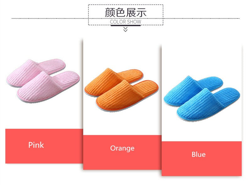 5 Pairs/Lot Mix Colors Men Women Disposable Hotel Slippers Cotton Slides Home Travel SPA Slipper Hospitality Cheap Footwear
