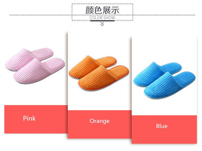 5 Pairs/Lot Mix Colors Men Women Disposable Hotel Slippers Cotton Slides Home Travel SPA Slipper Hospitality Cheap Footwear
