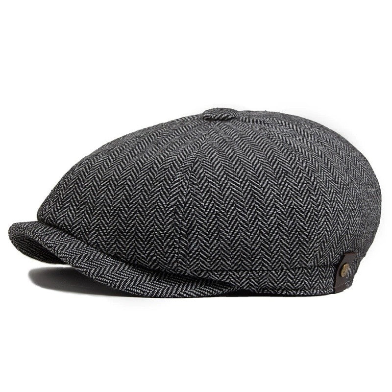 Hat Men Beret Cabbie Driving Hunting Caps Vintage Tweed Blinders Berets Flat Peaked Cap Street Hats for Men Women 55-60CM