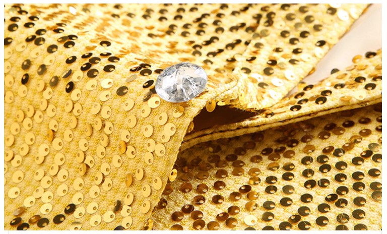 High-quality Sequined Suits Men Clothing Gold / Silver Autumn / Winter New Male Wedding Banquet Party Dress Blazer and Pant