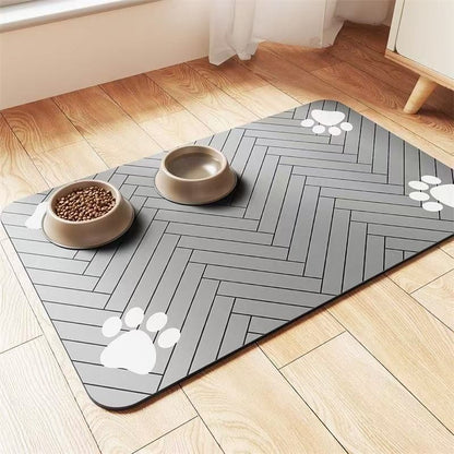Tapete para Alimentação de Inverno - Jogo Americano Absorvente para Cães e Gatos com Parte Traseira Emborrachada Impermeável e Secagem Rápida