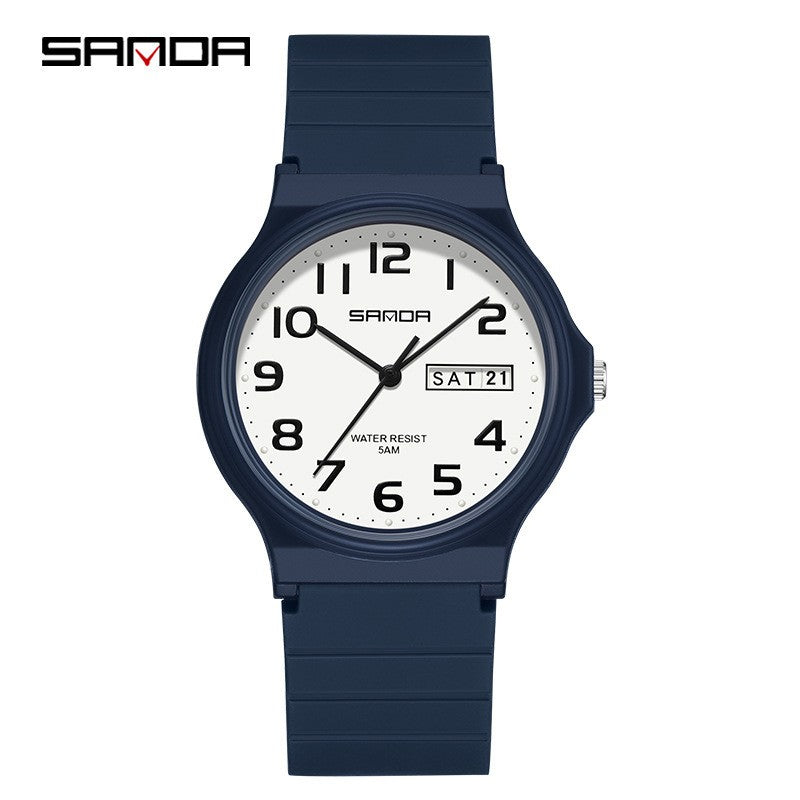 SANDA 9072 Student Quartz Watch Simple Light Fashion Resistant Outdoor Sport Wristwatch for Boy and Girl Best Gift