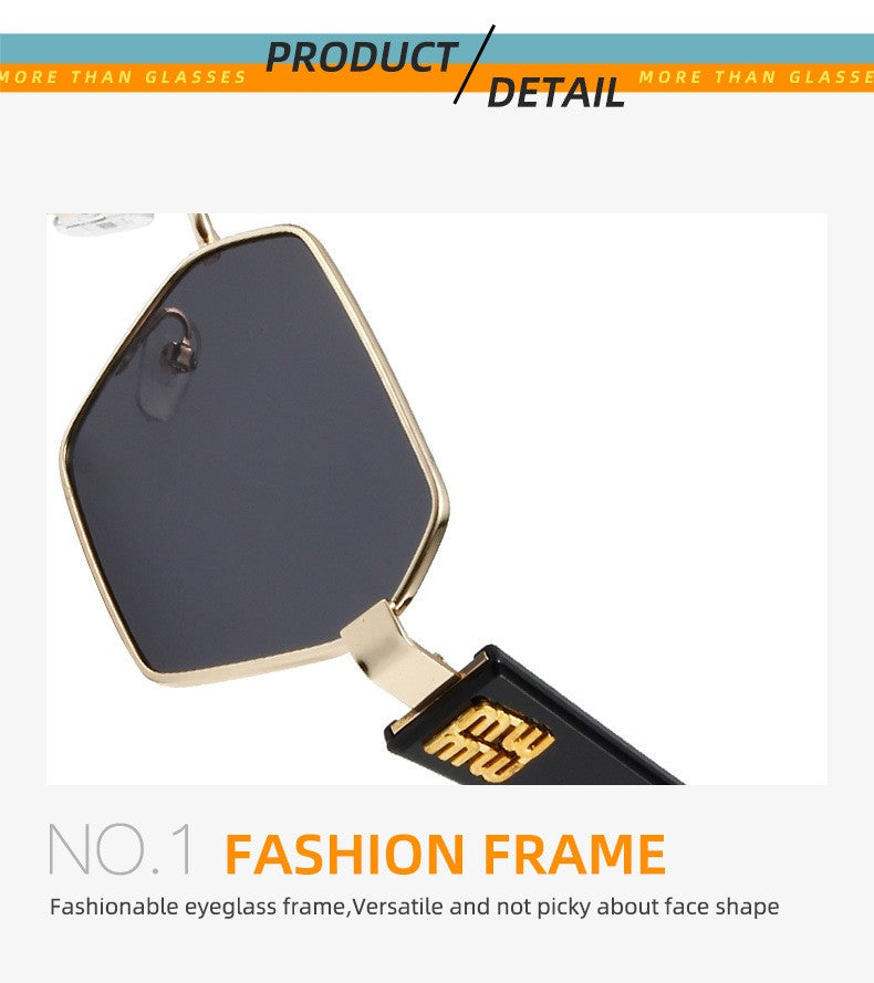 Metal Rectangle Sunglasses Women Fashion High Quality Frame Glasses Vintage Brand Designer Eyewear UV400