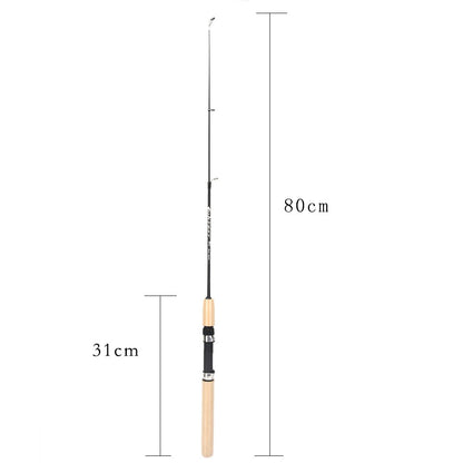 60 80 100CM Mini Telescopic Ice Fishing Rod Portable Carbon Fiber River Shrimp Carp Fishing Pole Winter Fishing Rod Tackle Pesca