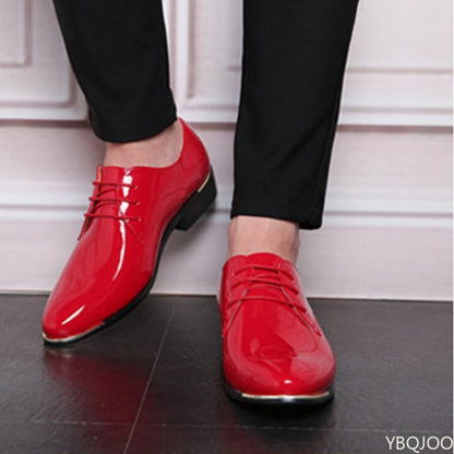 New Men's leather shoes Casual men business shoes Lace up Dress footwear Pointed toe Business big size shoes Zapatos Homme