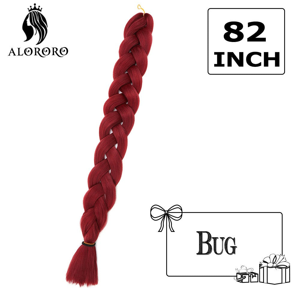 Cabelo Trançado Sintético Jumbo Alororo 82 polegadas Cabelo Falso Africano Fibra de Alta Temperatura Roxo Vermelho Extensões de Cabelo para Mulheres