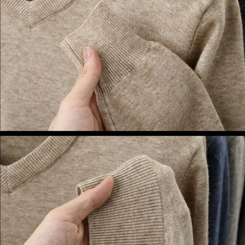 Men's Long Sleeve Knit Pullover Sweater Autumn Winter Soft Thermal Warm Classic Sweater Lightweight Black Light Gray Sweater