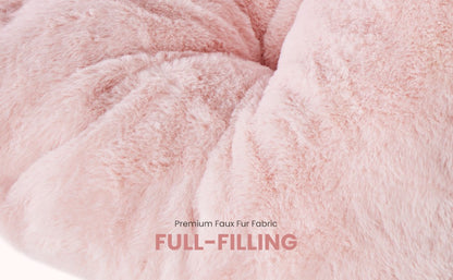 JHK 28IN Cozy Saucer Chairs Soft Faux Fur Large Size Folding Lounge Living Room Padded Seat Metal Frame Reading Chair Furniture