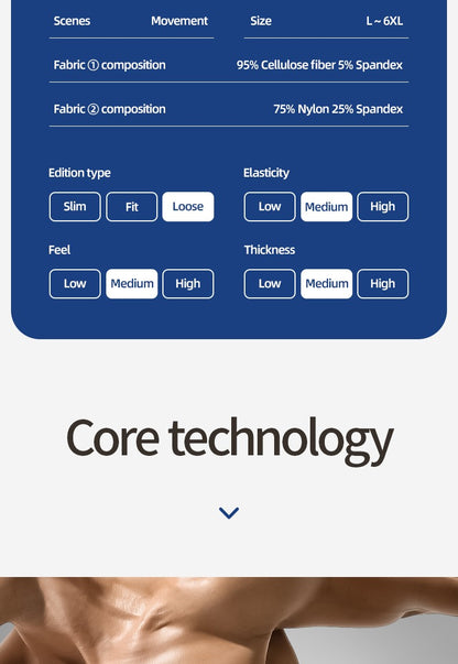 Extra Long Sports Underwear Men's Boxer Briefs Anti-Wear Leg Running Large Size Breathable Training Boxer Briefs