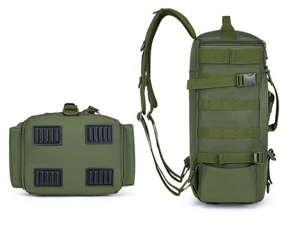 Mochila Tática de Pesca com Porta-Varas, Bolsa para Apetrechos de Pesca, Armazenamento de Equipamentos de Pesca, Sistema Molle, para Acampamento, Caminhada, Bolsa Multifuncional para Exteriores