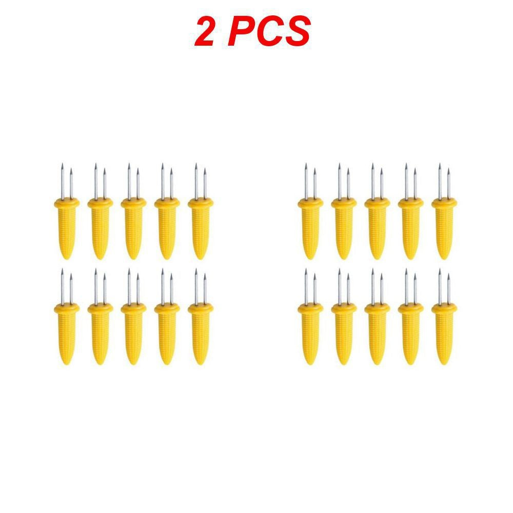 Stainless Steel Corn Forks Skewer Small BBQ Camping Corn Holders Heat-resistant Kitchen Accessories Outdoor Barbecue Tool
