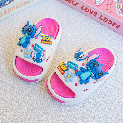 Disney Stitch Cartoon Slipper Cute Anti-slip Children's Slippers Boys and Girls Summer Shower Slippers Soft Sole Baby Babouche
