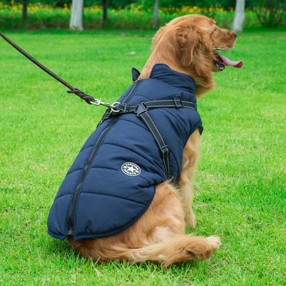 Jaqueta de Inverno Quente para Cães Grandes com Peitoral Impermeável, Casaco para Cães Grandes, Labrador, Chihuahua, Bulldog Francês, Roupas para Cães ao Ar Livre
