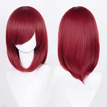 Perucas de Cosplay Multicoloridas 40cm Curtas Retas Masculinas Perucas Sintéticas Resistentes ao Calor para Cosplay de Anime e Festas de Halloween