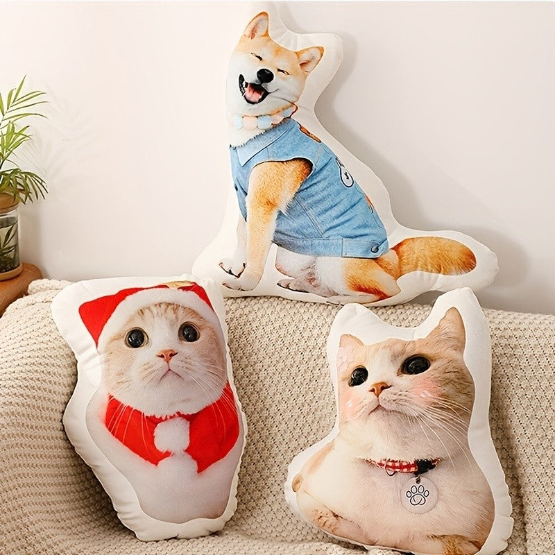 Inverno Nova Almofada de foto personalizada _ Design personalizado de animais de estimação e personagens _ Fibra de poliéster de pelúcia curta macia _ Lavável à mão