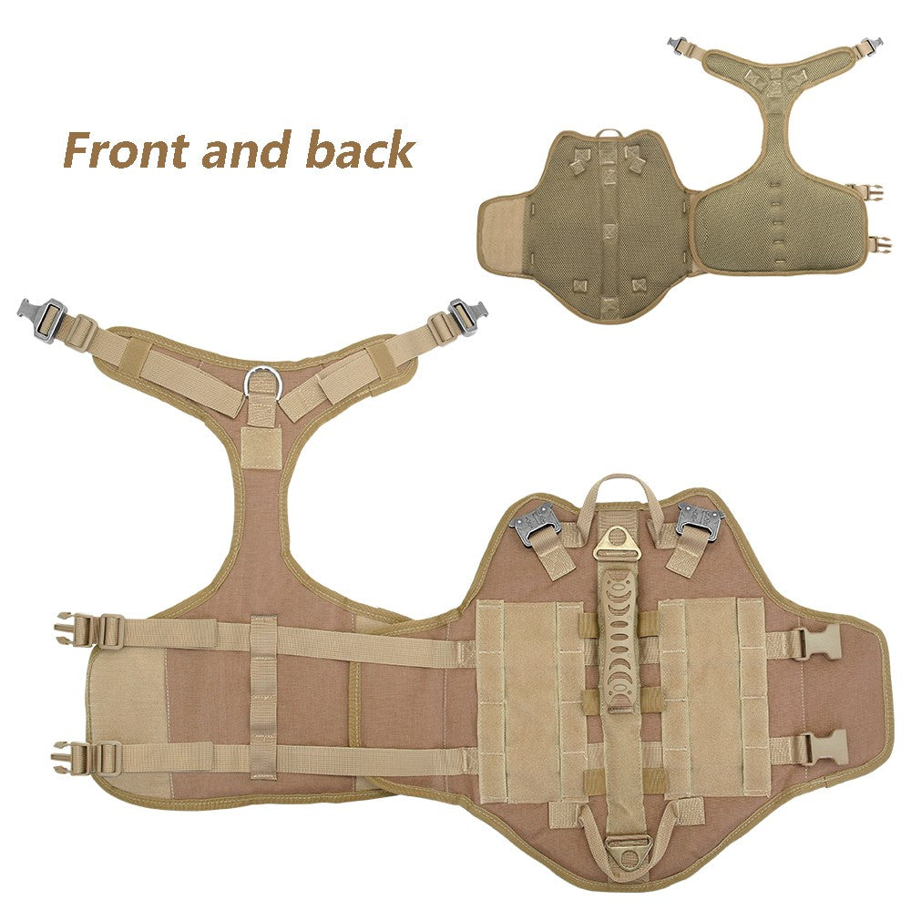 Colete Tático Militar para Cães, Sem Puxão, para Cães de Médio e Grande Porte, Treinamento, Caminhada, Colete Molle para Cães com Bolsos