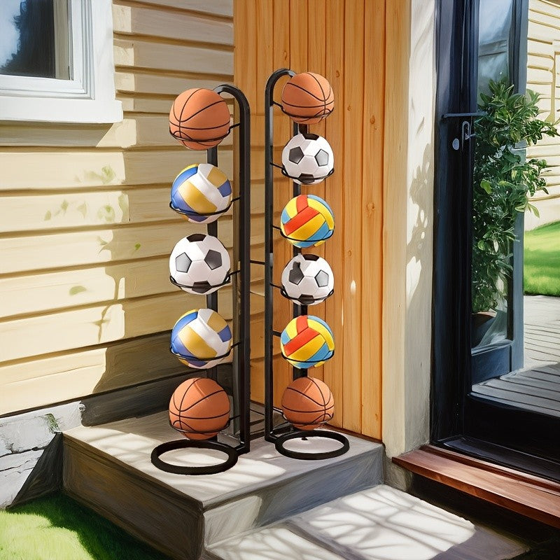 1PC Black Metal Sports Ball Organizer - for Balls, Multi-functional Storage Rack, Perfect Holiday Gift shelves