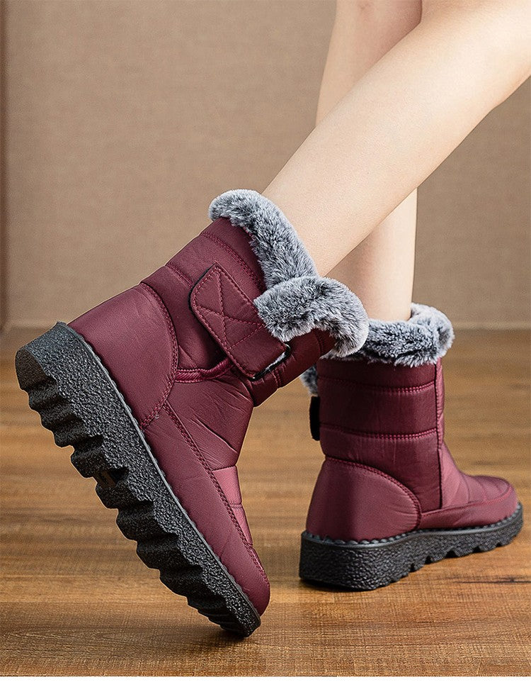 Women's Boots 2025 Trend Snow Boots With Fur Winter Shoes Woman Low Heels Footwear Winter Boots Women Combat Middle Botas Mujer