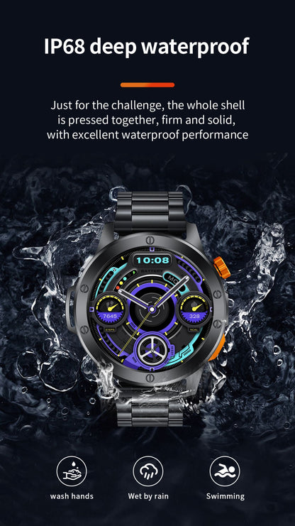 LIGE Fashion Smart Watch Men Voice Assistant Bluetooth Call Heart Rate Monitoring IP68 Waterproof LED Flashlight Men SmartWatch