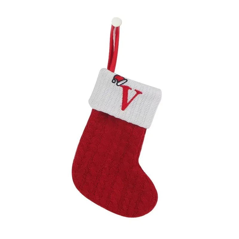 Christmas Alphabet Knitting Socks Christmas Tree Ornaments Christmas Decorations For Home 2025 Noel New Year 2026 Xmas Gift