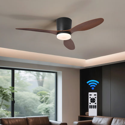 Ceiling Fan With Light,42 Inch Low Profile Ceiling Fan with remote control, For Indoor and Covered Outdoor