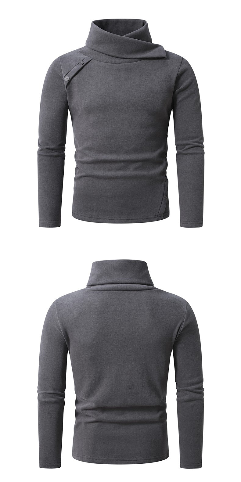 New Winter Men's White Turtleneck Sweater, British-style Black Pullover, Asian Sizes M-4XL. Gray Sweaters