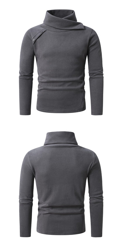 New Winter Men's White Turtleneck Sweater, British-style Black Pullover, Asian Sizes M-4XL. Gray Sweaters