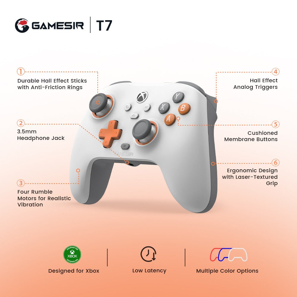 GameSir T7 Xbox Gamepad Hall Effect Game Controller for Xbox Series X, Xbox Series S, Xbox One X, Xbox One S Game Console
