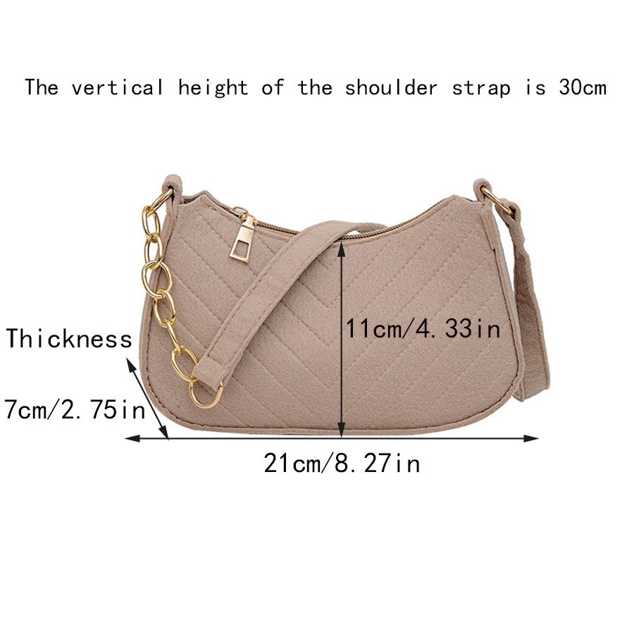 Trend Mini Shoulder Bags For Women Fashion Felt Women's Bag Design Advanced Underarm Handbags Beautiful Purses Crescent SaddleBa