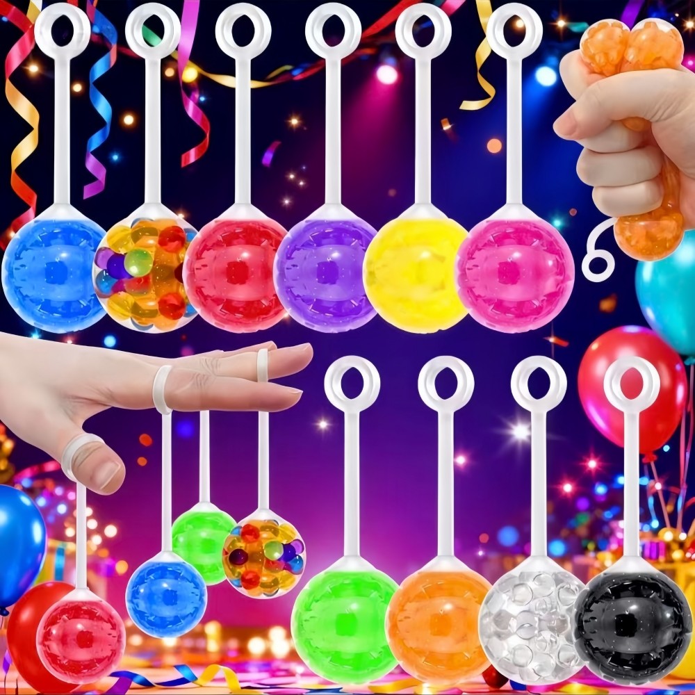10-30PC Fun Finger Water Bead Jumping Ball Birthday Party Carnival Easter Gift School Prize Treasure Box Pinata Filler Gift Pack