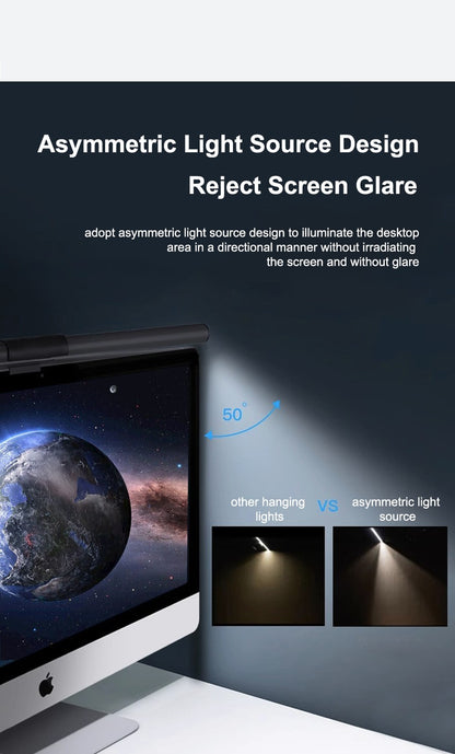 LED Screen Hanging Light for Desk  Eye Protection Computer Monitor Light Strip with Stepless Dimming Suitable for Gaming