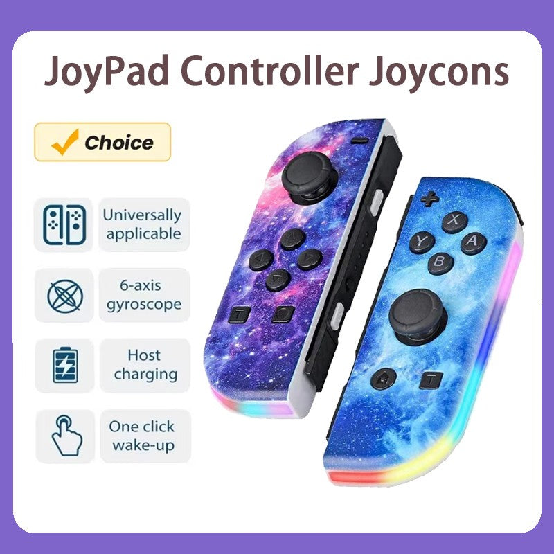 RGB LED Left & Right Joypad for NS Switch Controller BT 5.2 Joy-Con Gamepads Joystick with Dual Vibration for Switch/Lite/Oled