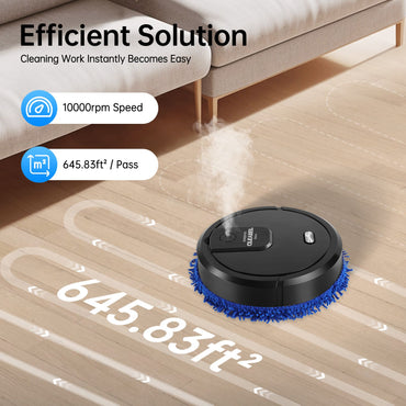 Intelligent Mop Robot - 2 in 1 Wet and Dry Robot for Wooden and Tile Floors, Quiet (60 dB), 30 Minutes Operating Time