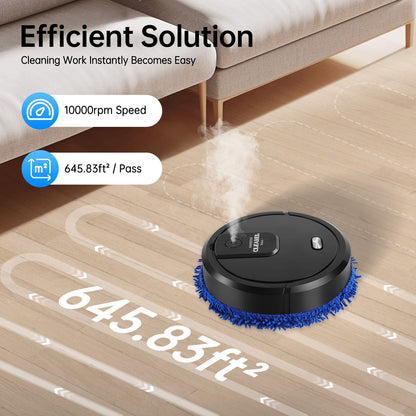 Intelligent Mop Robot - 2 in 1 Wet and Dry Robot for Wooden and Tile Floors, Quiet (60 dB), 30 Minutes Operating Time