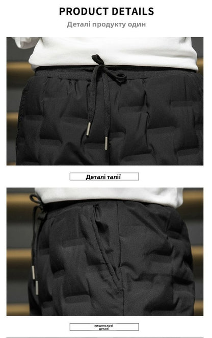 Calças Masculinas de Algodão com Penugem Corta-Vento Impermeáveis Quentes Esportivas de Inverno Soltas para Neve Longas Jovens Casuais Modernas ...