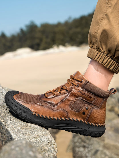 New Autumn Handmade Leather Men Boots Outdoor Design Sneakers Man Breathable Casual Leather Shoes Men Ankle Boots Fall Plus Size