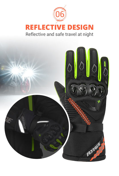 Luvas de motocicleta de inverno impermeáveis quentes masculinas dedo completo luvas de moto tela sensível ao toque para pilotagem de motocicleta