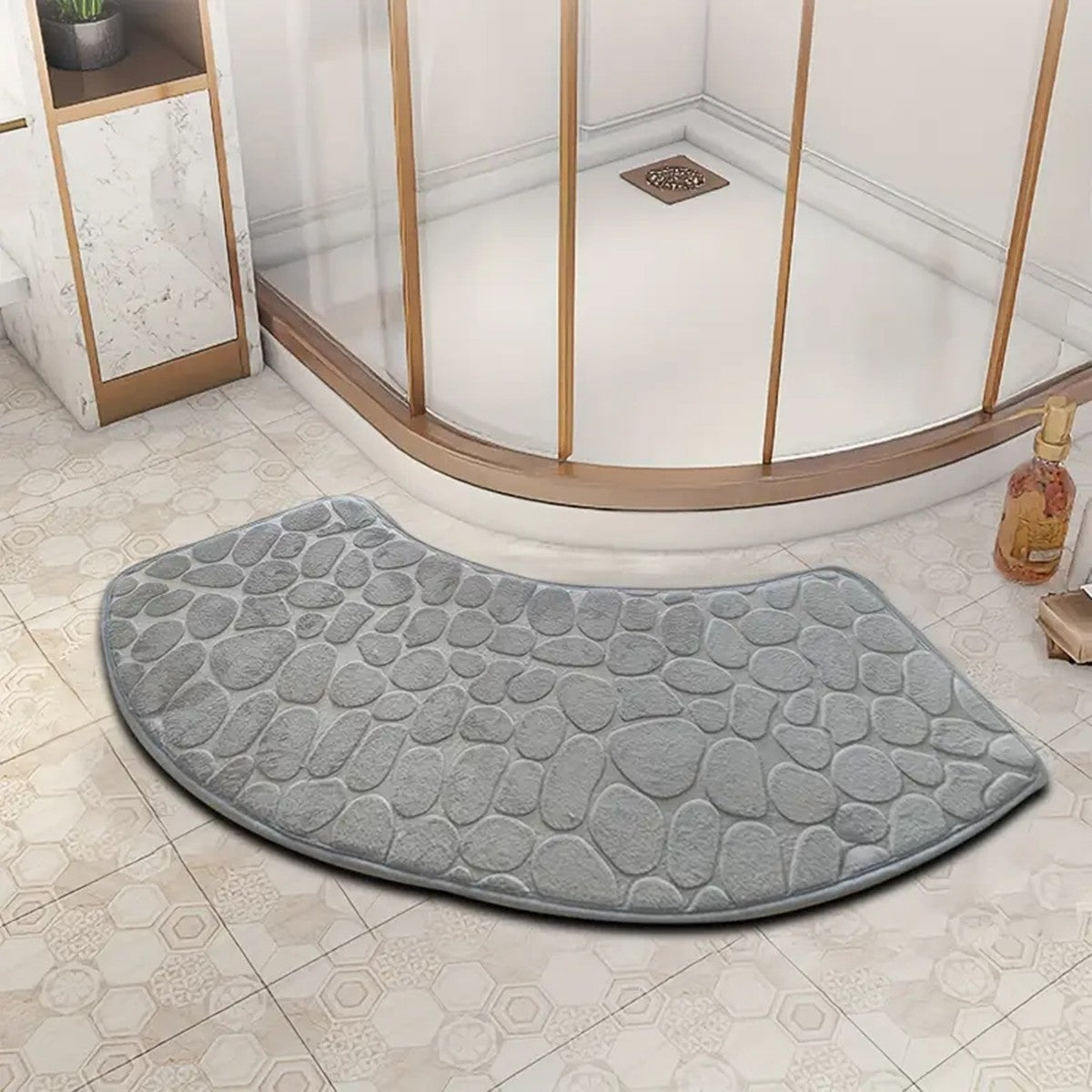 Tapete de banheiro curvo espessado para chuveiro, tapete absorvente para porta, tapete antiderrapante para vaso sanitário, tapete de entrada resistente à sujeira