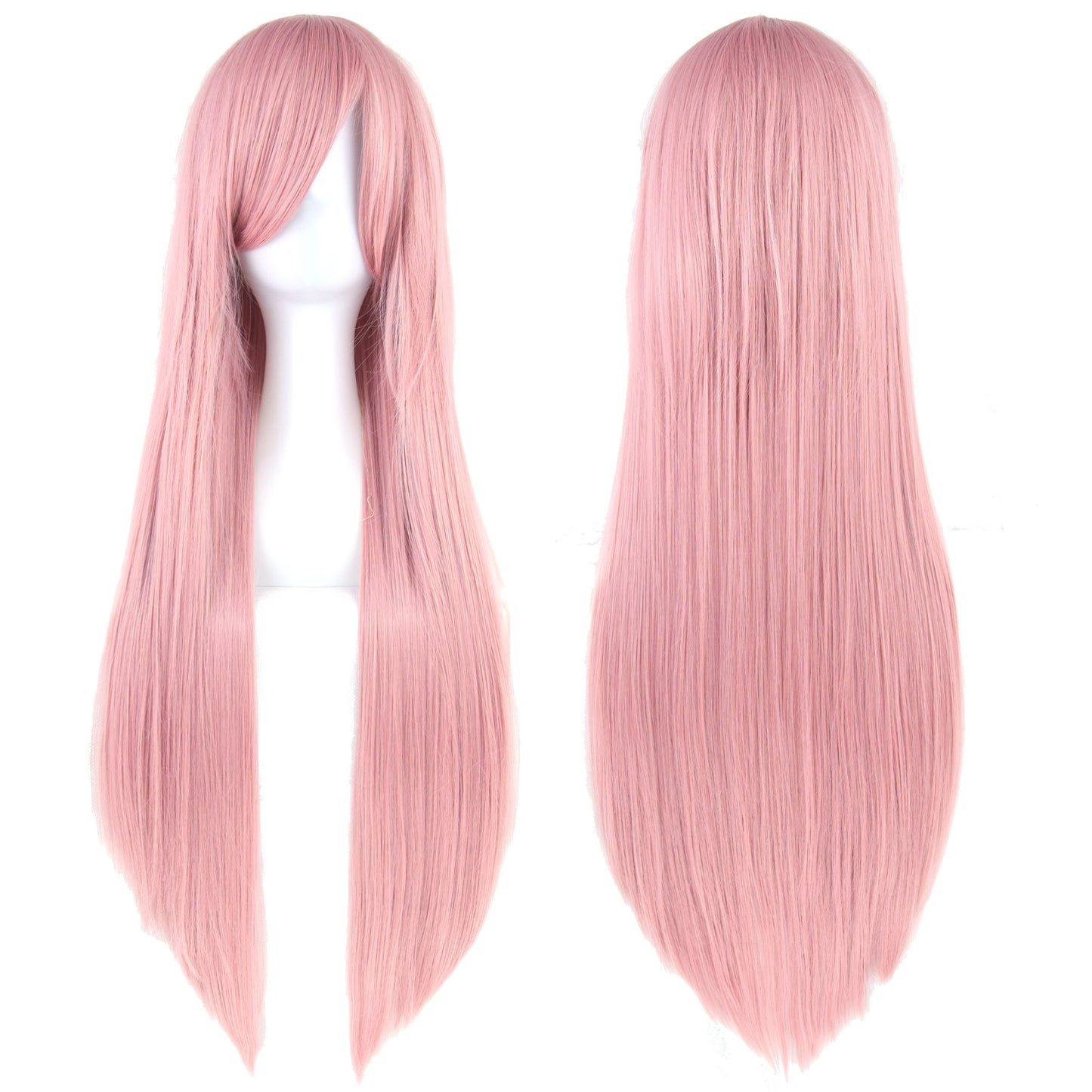 Soowee 80cm Cabelo Sintético Comprido Branco Roxo Perucas Cosplay Festa Preto Cabelo Liso Peruca Postiça para Mulheres