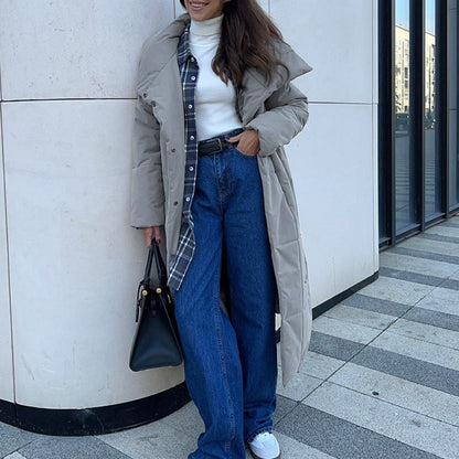 New Winter Women's Large Quilt Cotton Clothes Fashion Loose Long Overcoat Warm Cotton Jacket Female Cold Padded Jacket ?? ????