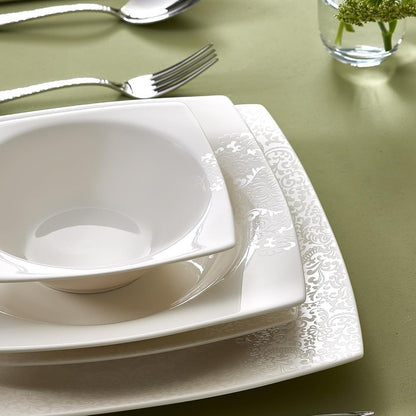 Karaca New Flava 24-Piece Porcelain Dinnerware Set - Elegant Dinner, Pasta, and Side Plates for Six