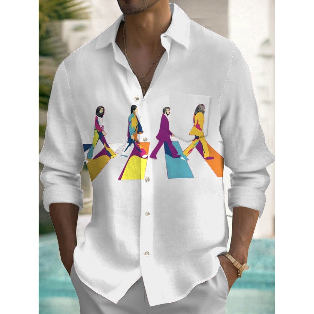 Music Men's Casual Shirt Rock Band 3d Print Guitar Hawaiian Shirt Men Summer Casual Short Sleeved Breathable Shirt Men Clothing