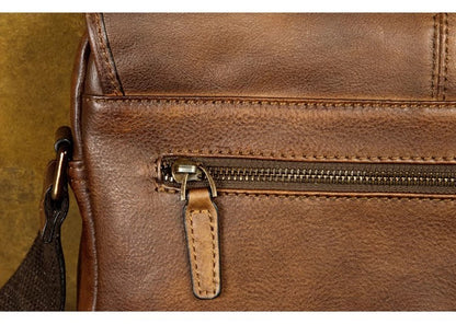 Leather shoulder bag men's messenger bag casual men's bag tide brand high-capacity leather messenger bag tooling backpack.