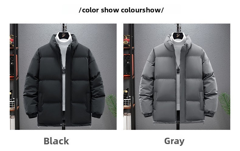 Jaqueta de Pesca Masculina Inverno Marca na Moda Gola Alta Jaqueta Acolchoada Solta Adolescentes Quente À Prova de Frio Casaco Tamanho Grande