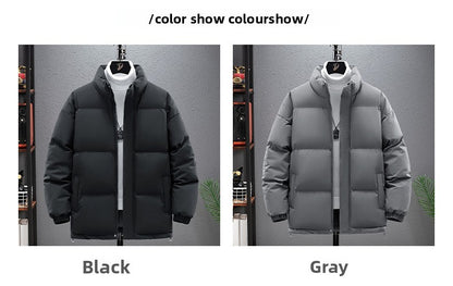 Jaqueta de Pesca Masculina Inverno Marca na Moda Gola Alta Jaqueta Acolchoada Solta Adolescentes Quente À Prova de Frio Casaco Tamanho Grande