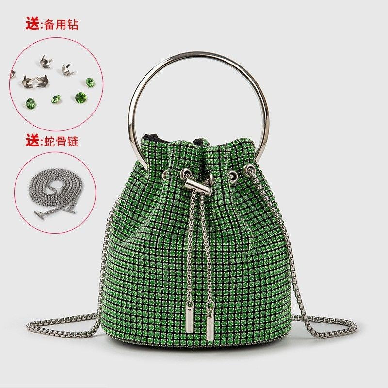 Women's bag 2024 a w bucket bags Women's inlaid diamond bag Fashion dinner women luxury single shoulder designer handbags