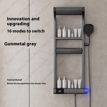Digital Display Shower System Multi Modes Adjustable Shower Set Pressurized Spray Water Massage Showerhead Bathroom Accessories